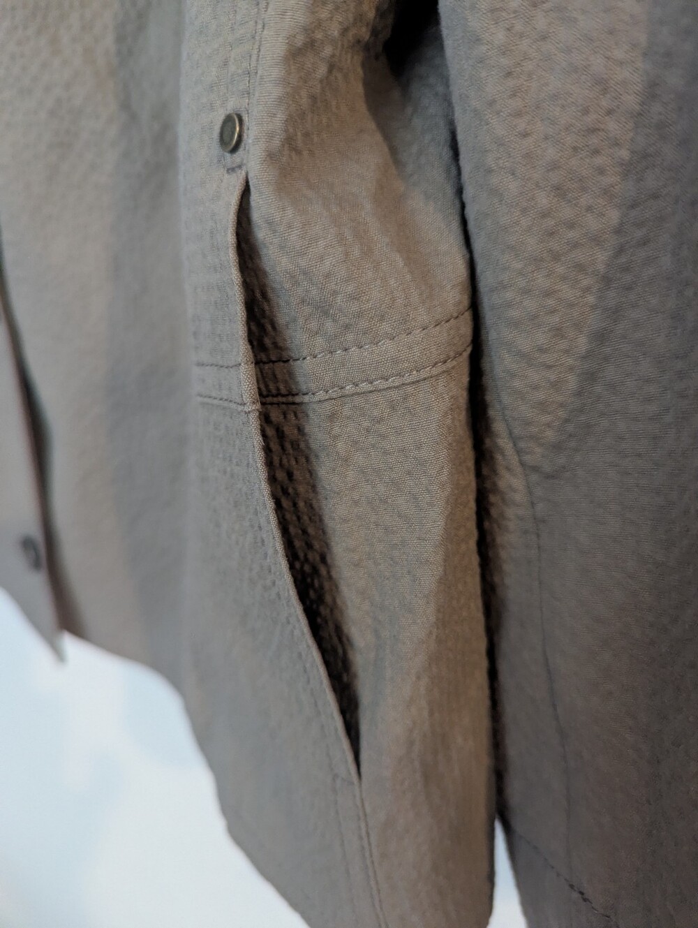 AKRIS PUNTO Light Brown Textured Button-Front Relaxed Fit Blazer Jacket Size 14 - Picture 7 of 8